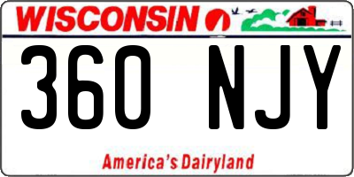 WI license plate 360NJY