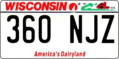 WI license plate 360NJZ