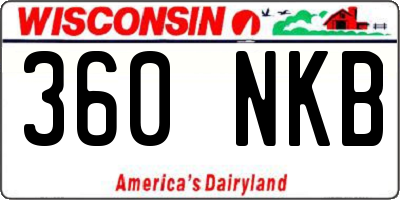 WI license plate 360NKB