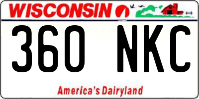 WI license plate 360NKC
