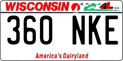 WI license plate 360NKE