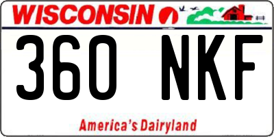 WI license plate 360NKF