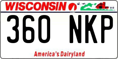 WI license plate 360NKP
