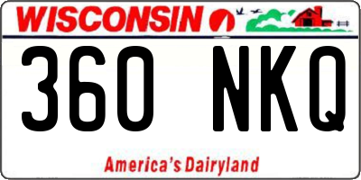 WI license plate 360NKQ