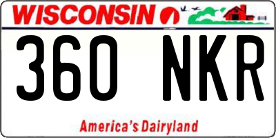 WI license plate 360NKR