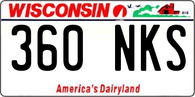 WI license plate 360NKS