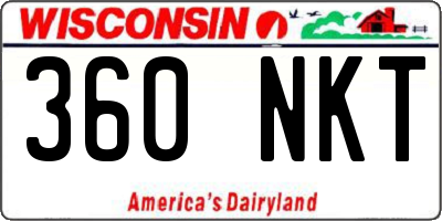 WI license plate 360NKT