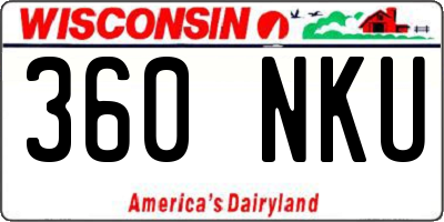 WI license plate 360NKU