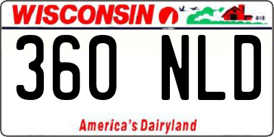 WI license plate 360NLD