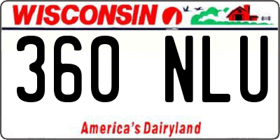 WI license plate 360NLU