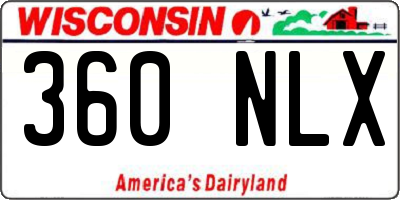 WI license plate 360NLX