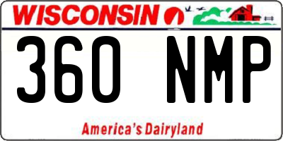 WI license plate 360NMP