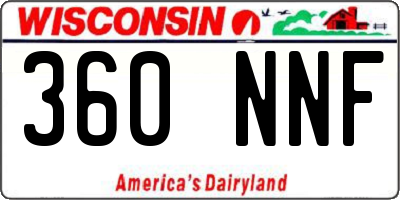 WI license plate 360NNF