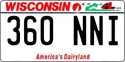 WI license plate 360NNI