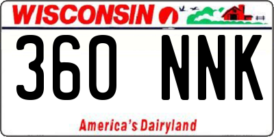 WI license plate 360NNK