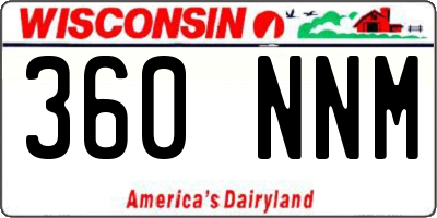 WI license plate 360NNM