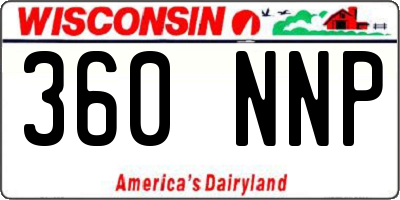 WI license plate 360NNP