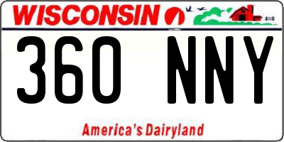 WI license plate 360NNY