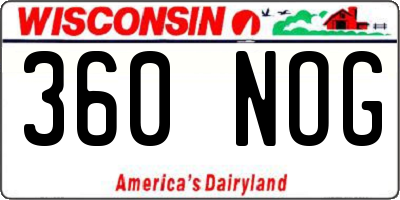 WI license plate 360NOG