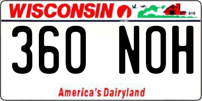 WI license plate 360NOH