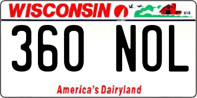 WI license plate 360NOL