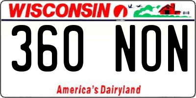 WI license plate 360NON