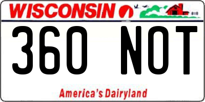 WI license plate 360NOT