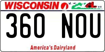 WI license plate 360NOU