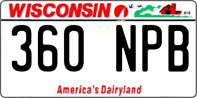 WI license plate 360NPB