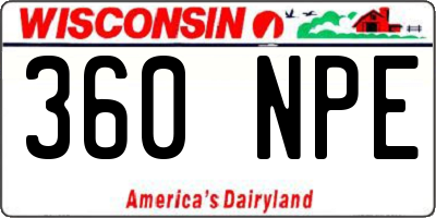WI license plate 360NPE