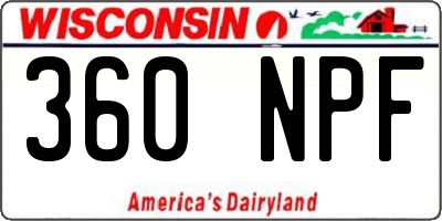 WI license plate 360NPF