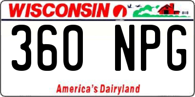 WI license plate 360NPG