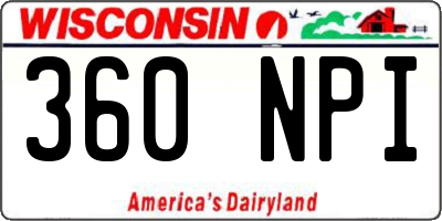 WI license plate 360NPI