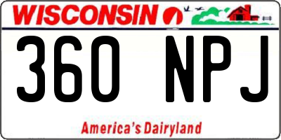 WI license plate 360NPJ