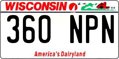 WI license plate 360NPN