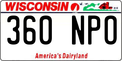 WI license plate 360NPO
