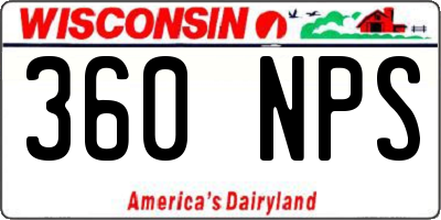 WI license plate 360NPS