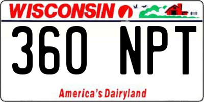 WI license plate 360NPT