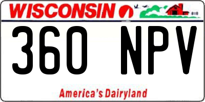 WI license plate 360NPV