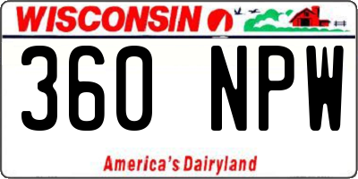 WI license plate 360NPW
