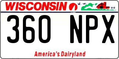 WI license plate 360NPX