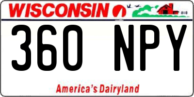 WI license plate 360NPY