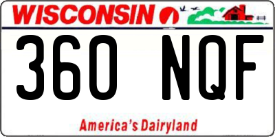 WI license plate 360NQF