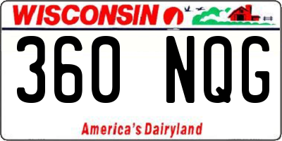 WI license plate 360NQG