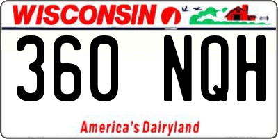 WI license plate 360NQH