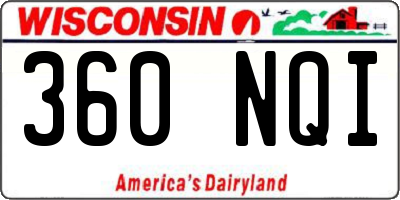 WI license plate 360NQI