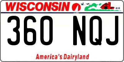 WI license plate 360NQJ