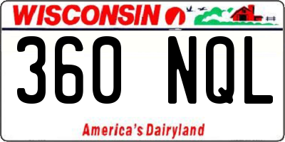 WI license plate 360NQL