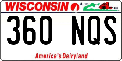 WI license plate 360NQS
