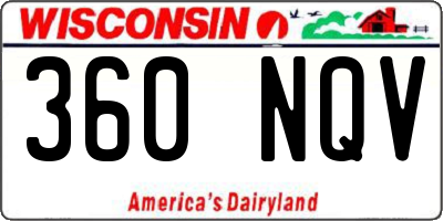 WI license plate 360NQV